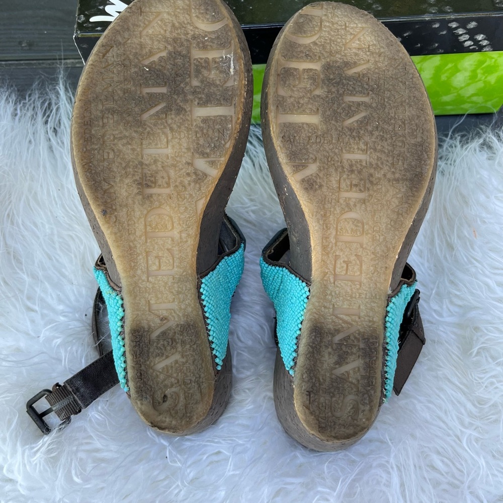 Sam Edelman size 10 Turquoise bead Sandal - Picture 4 of 6